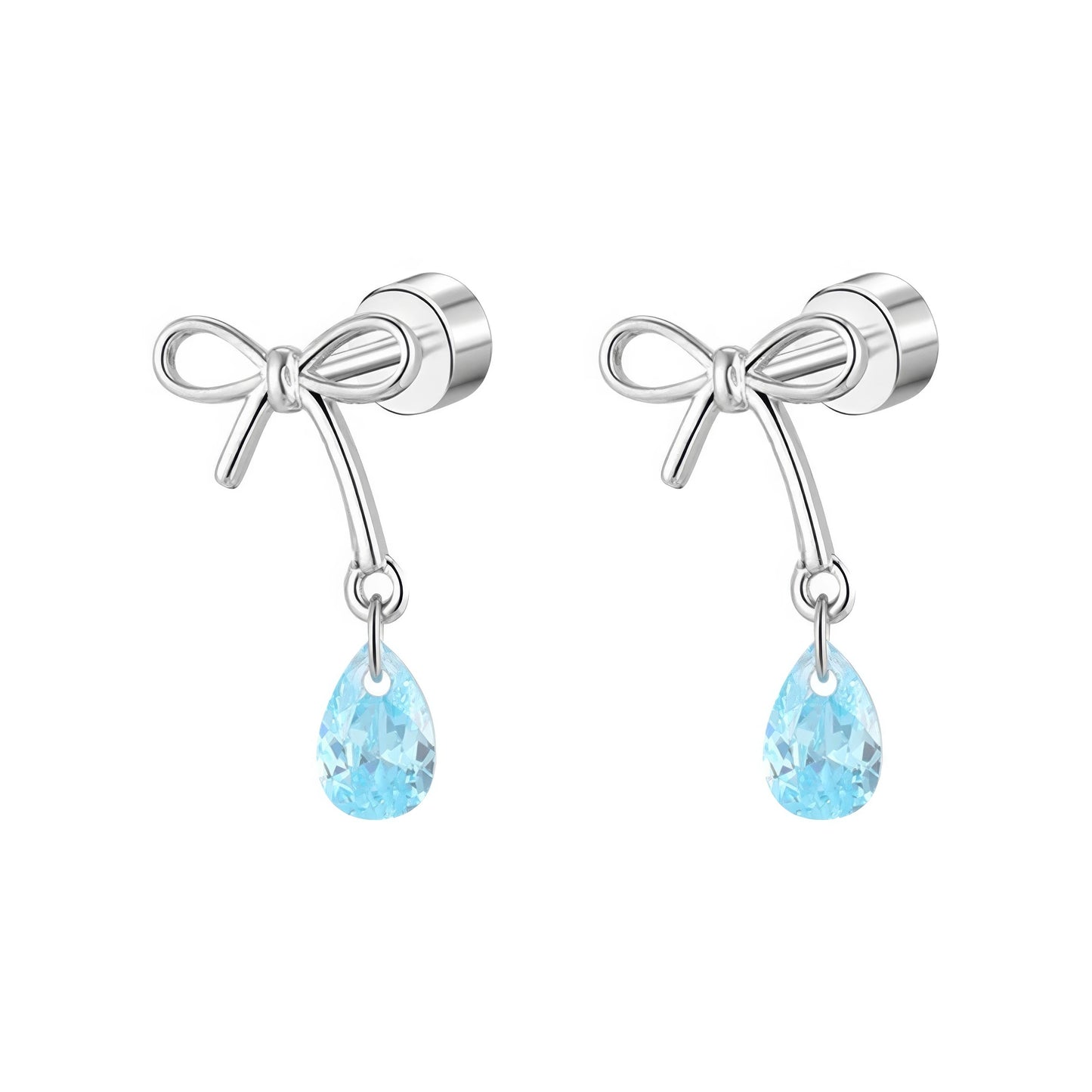 Bowknot Blue Crystal Earrings