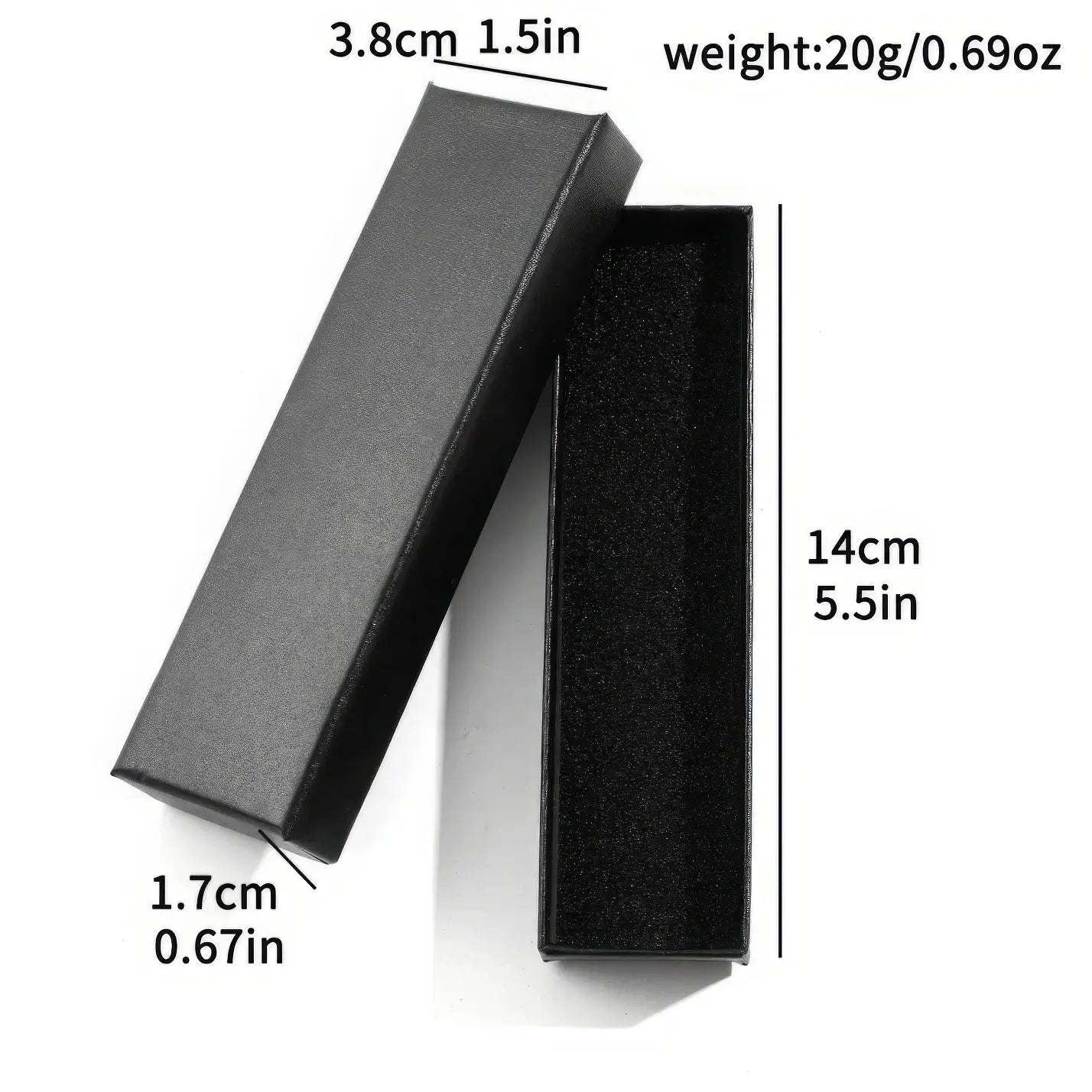 Compass metal bookmark with black box, size and weight specs, isolated on white