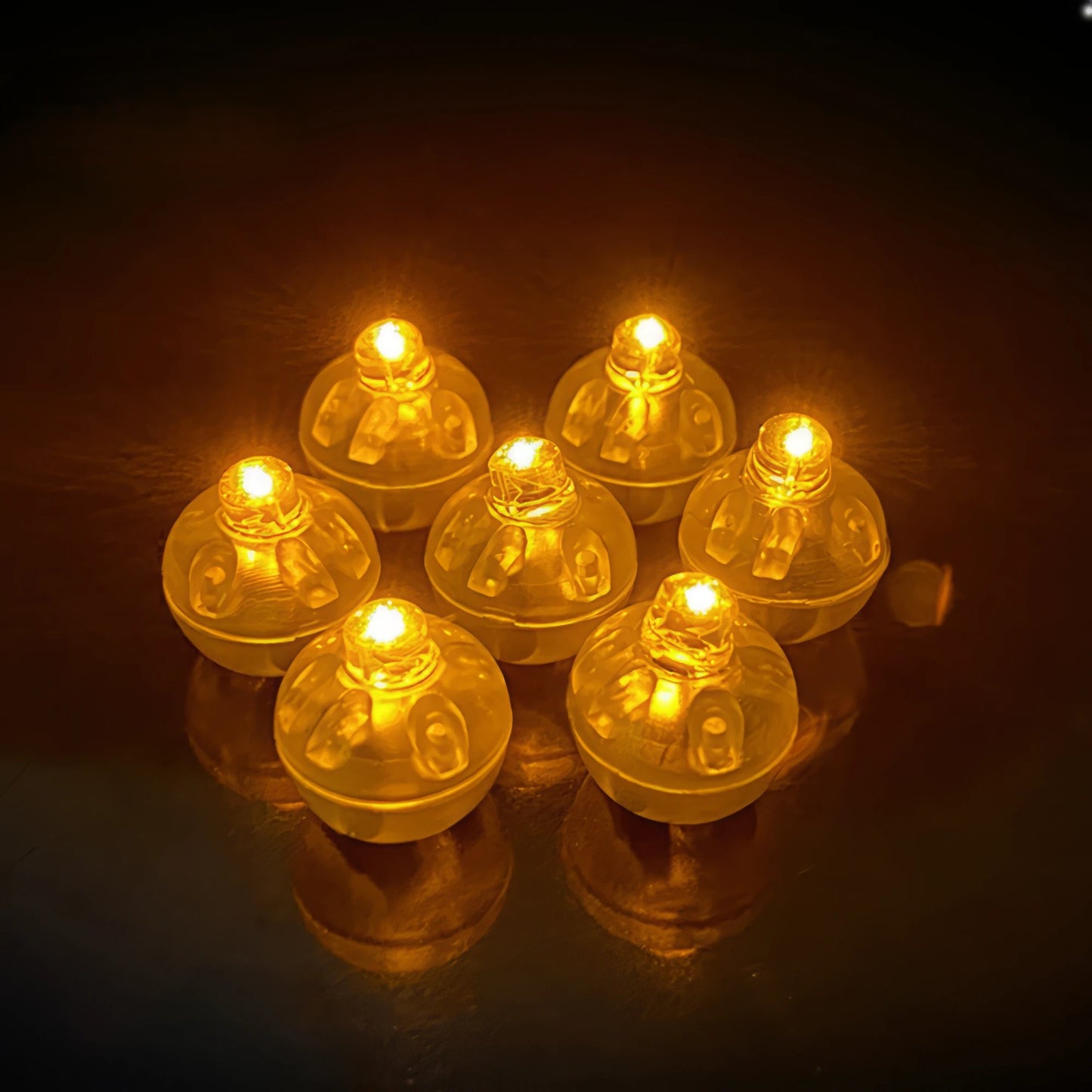 Set of lit yellow lanterns for Fengzan Lighthouse Brilliance hairpins, dark background
