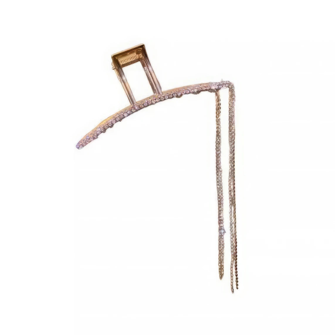 Rhinestone tassel hair clip isolated on white background