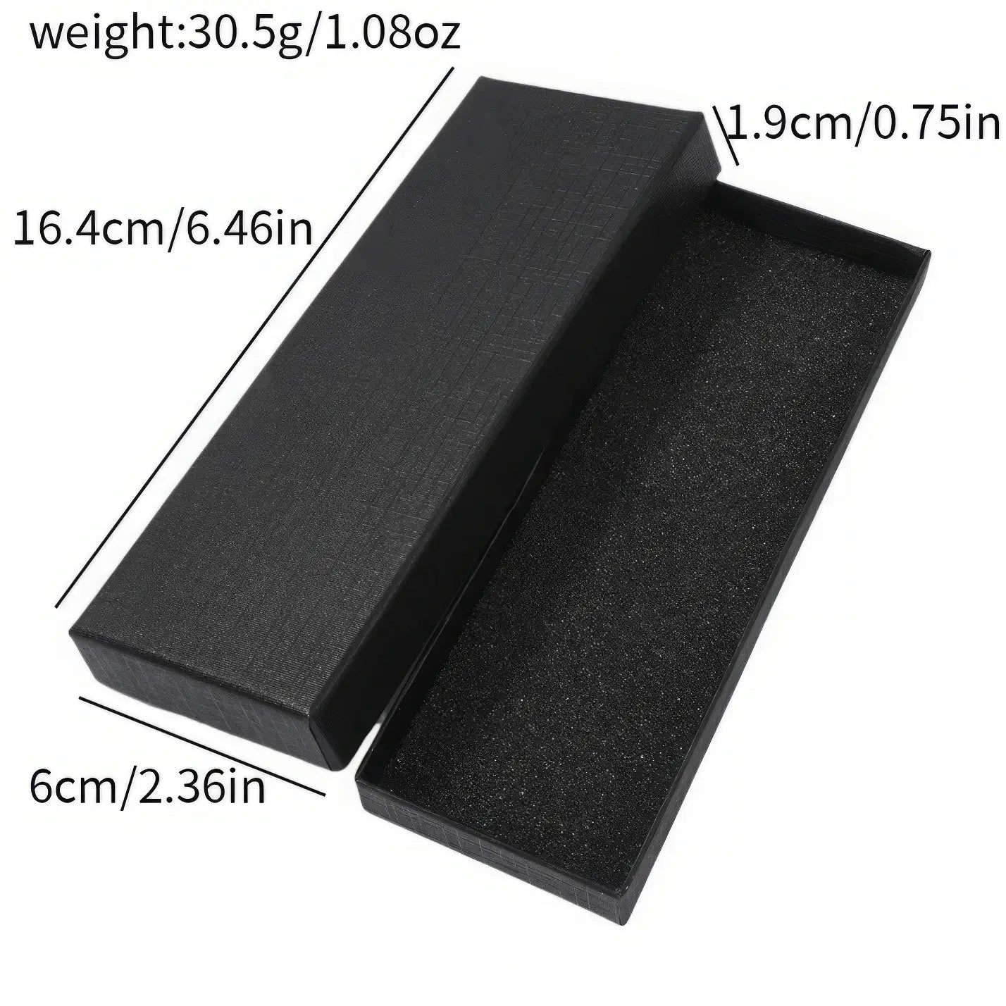 Sword - dragon bookmark with black box, size and weight specs, isolated on white