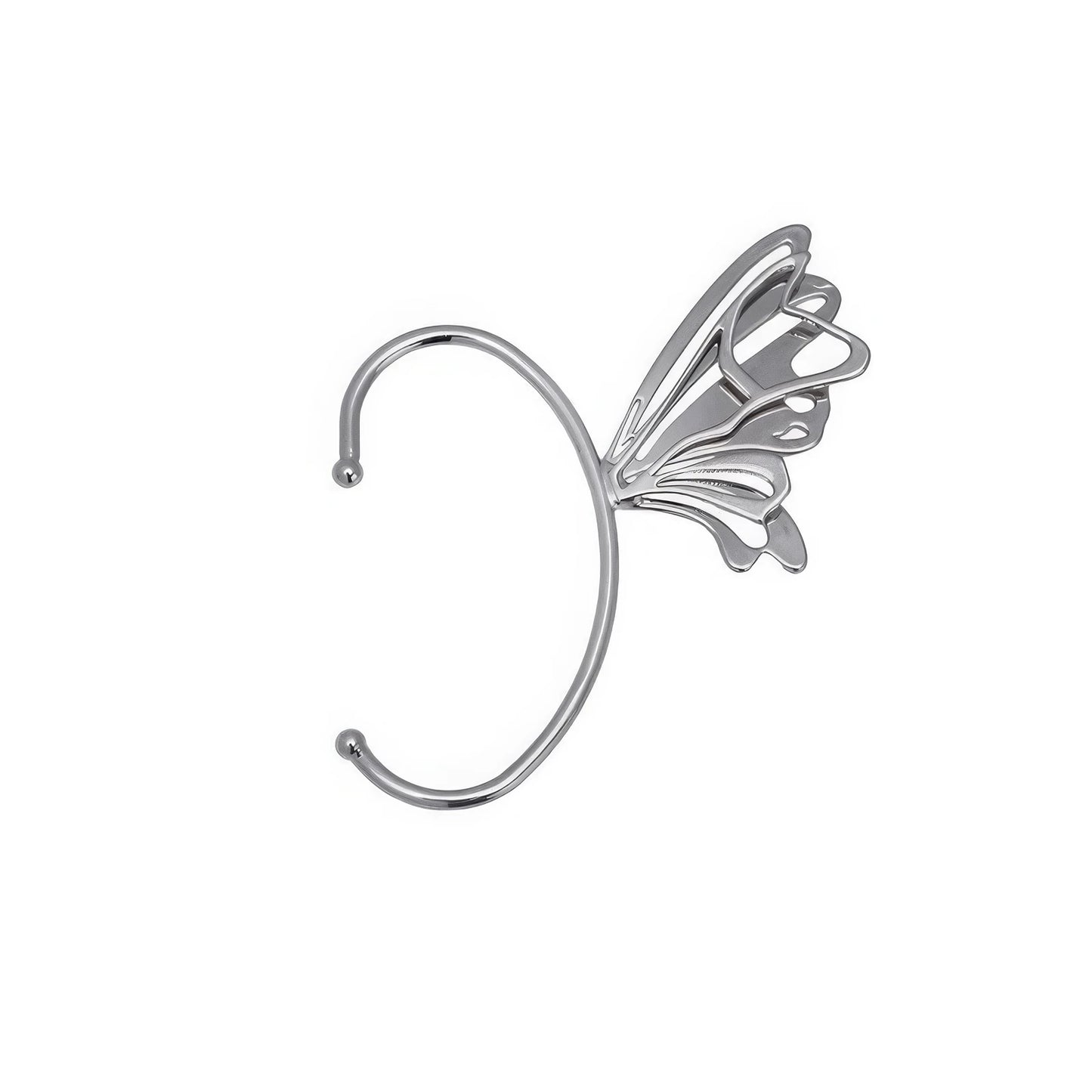 Butterfly - style ear cuff isolated on white background.