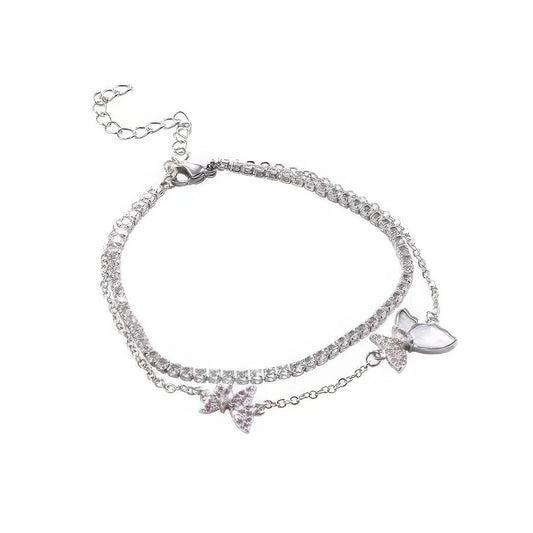 Double - layer butterfly bracelet isolated on white background.