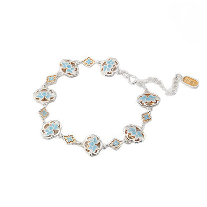 Enamel lotus bracelet isolated on white background.