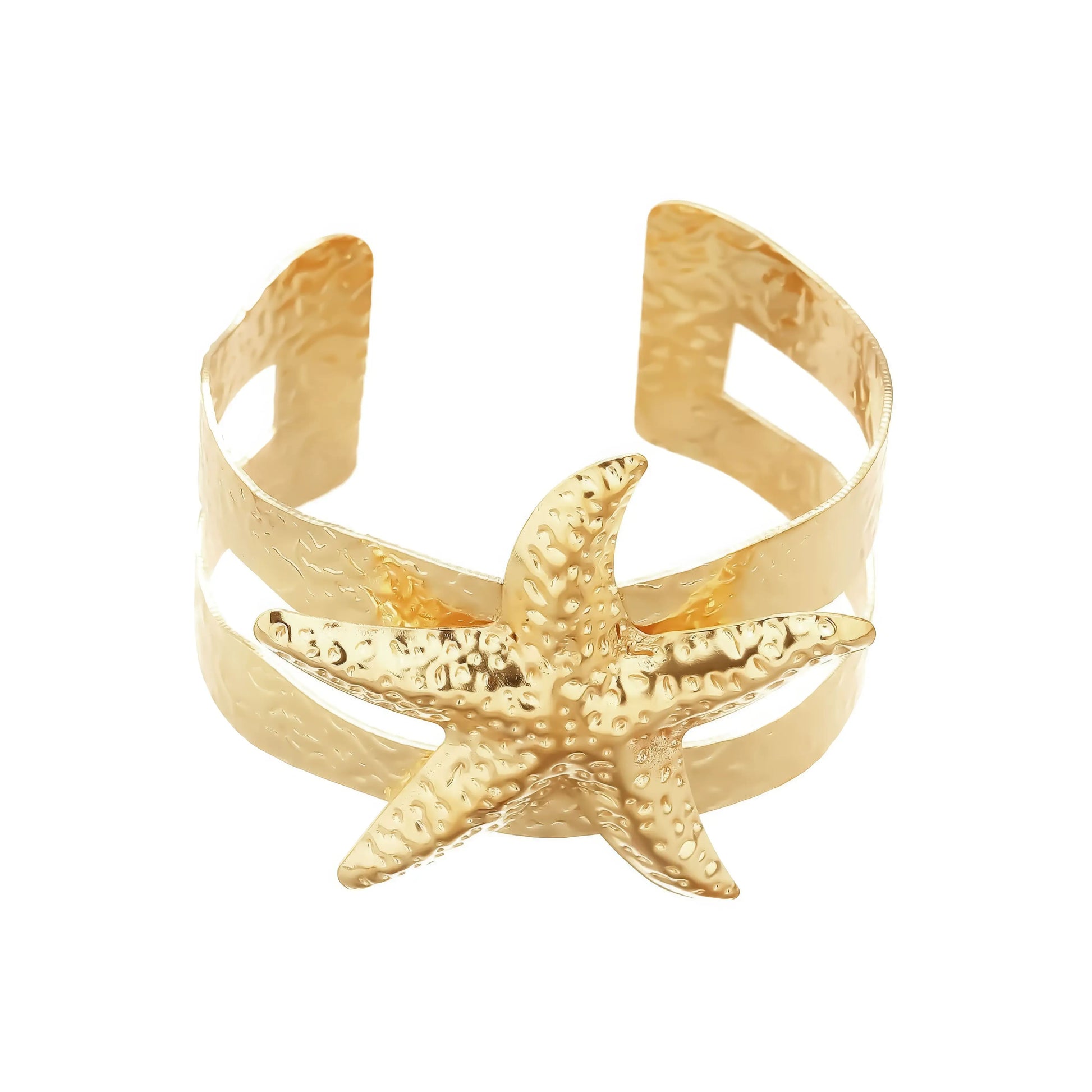  Gold - toned starfish metal cuff bracelet.
