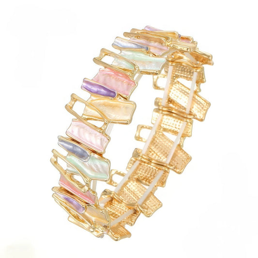  Irregular colorful enamel bracelet isolated on white background.