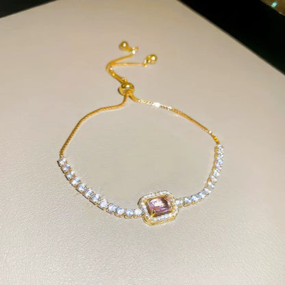 Zircon square diamond sliding bracelet isolated on a light background.