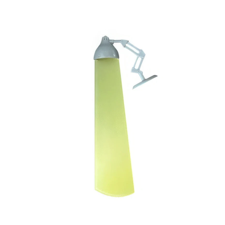 Gray - and - yellow desk lamp - shaped bookmark, isolated on white background