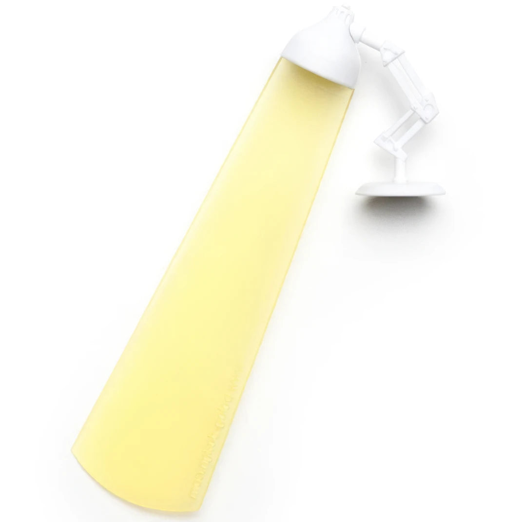 Yellow desk lamp - shaped bookmark, isolated on white background