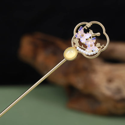 Diemengliunian hairpin featuring cloud - butterfly detail