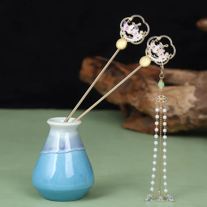 Pair of Diemengliunian hairpins with cloud - flower design