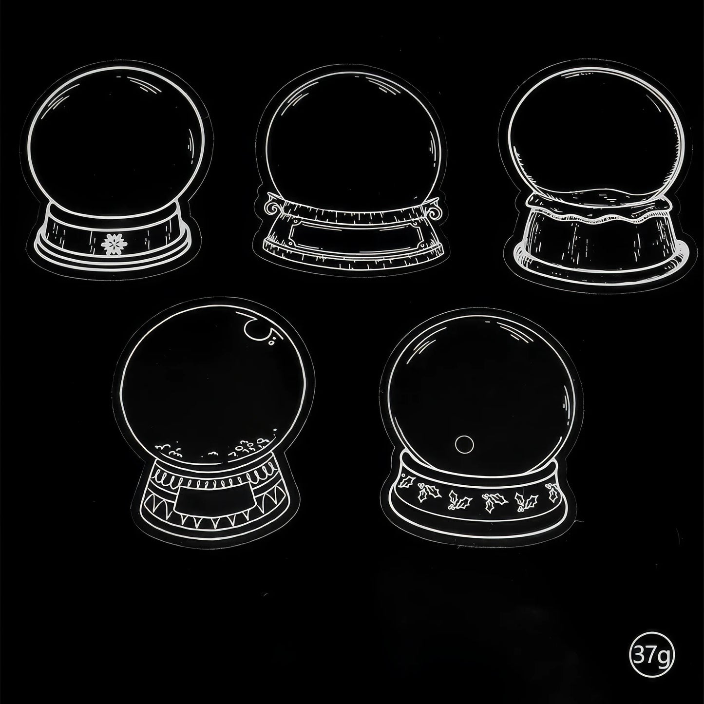 Transparent bookmark with jar shapes, filled with pressed flowers, on bright green background