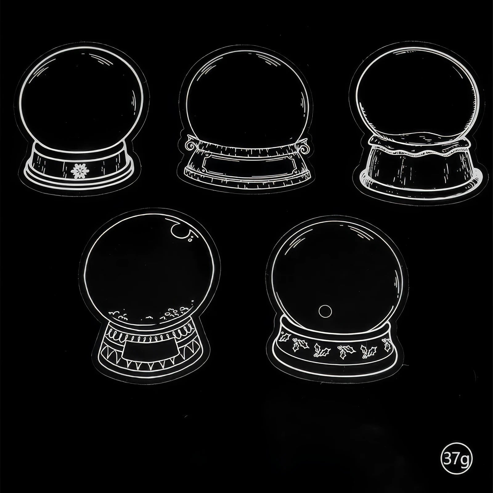 Transparent bookmark with jar shapes, filled with pressed flowers, on bright green background