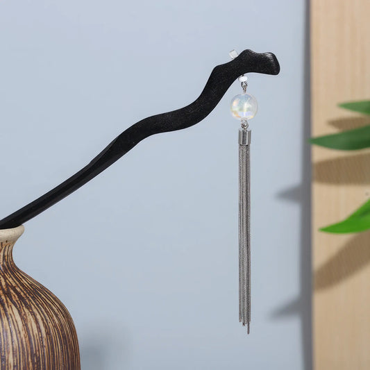 Manyexinghe hairpin with pearl and silver tassel (style 2)