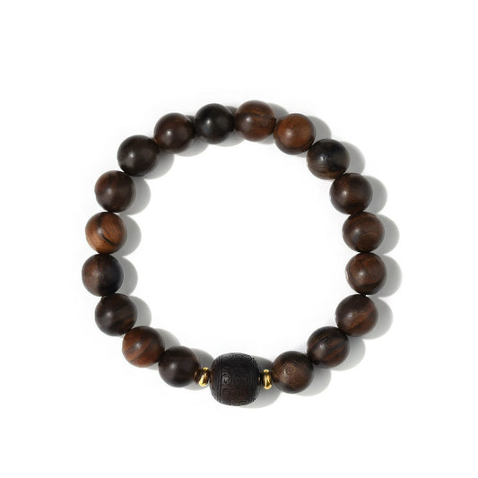 Natural wood bracelet, isolated on white background, showcasing simple design