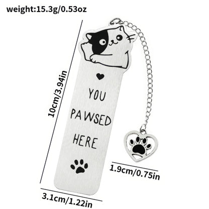 Single pet dog bookmark with charm, isolated on white background, showing design and specs