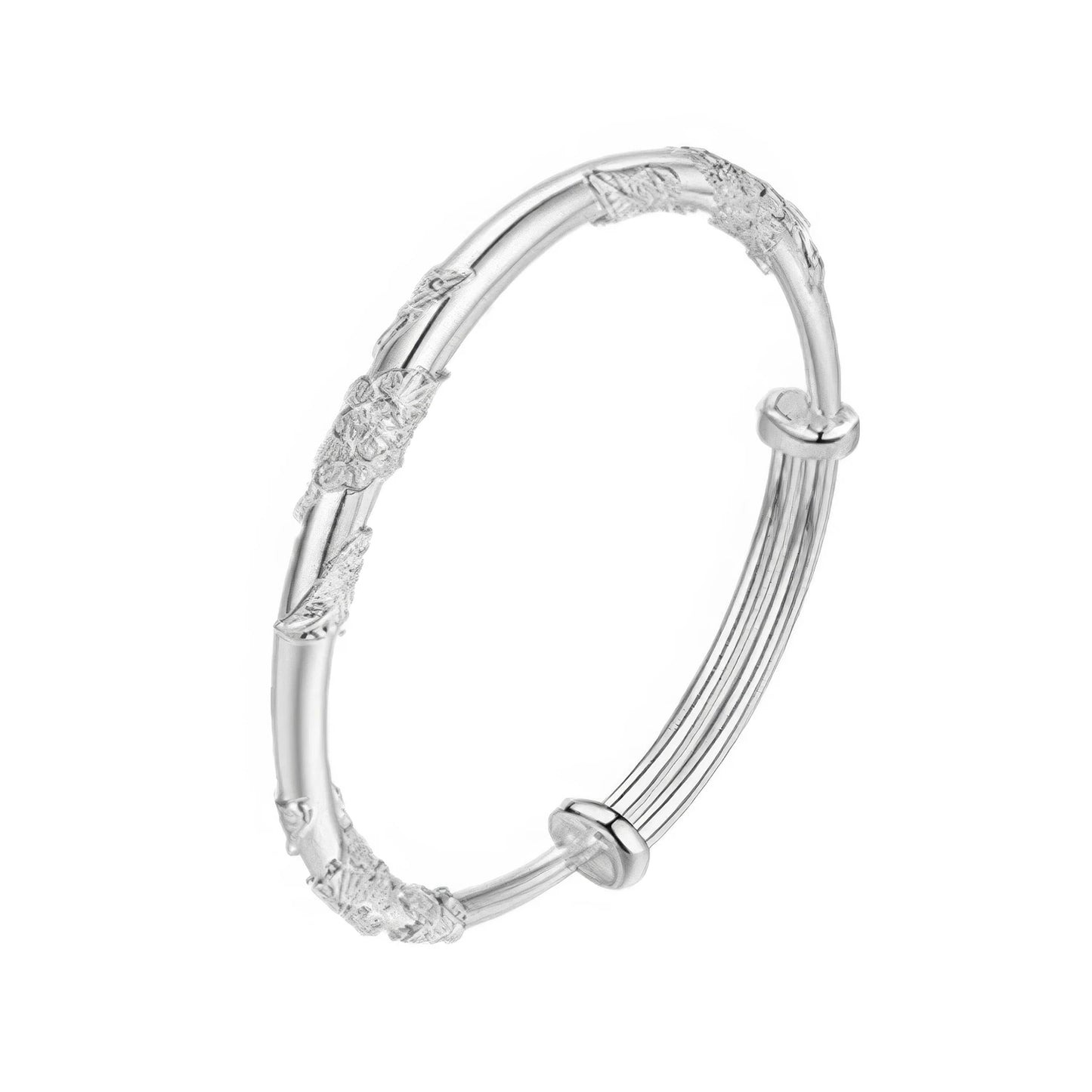 Push - pull flower hanging bell bangle, isolated on white background